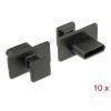 DELOCK κάλυμμα προστασίας για θύρα USB-C 64015 με λαβή, μαύρο, 10τμχ | Καλώδια - Αντάπτορες | elabstore.gr