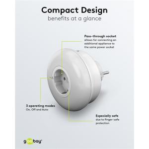 GOOBAY LED φωτιστικό νυκτός 64566 με πρίζα schuko, 6500K, IP20 | eLabstore.gr GOOBAY LED φωτιστικό νυκτός 64566 με πρίζα schuko, 6500K, IP20 | Φωτισμός | elabstore.gr