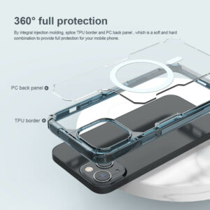 NILLKIN θήκη Nature Pro Magnetic για iPhone 14, μπλε & διάφανη | Αξεσουάρ κινητών | elabstore.gr