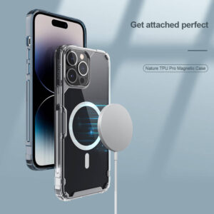 NILLKIN θήκη Nature Pro Magnetic για iPhone 14 Pro, μπλε & διάφανη | Αξεσουάρ κινητών | elabstore.gr