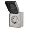 EMOS πρίζα τοίχου A1396, μονή, Schuko, 250V/16A, IP44, γκρι | Εργαλεία | elabstore.gr