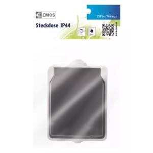 EMOS πρίζα τοίχου A1396, μονή, Schuko, 250V/16A, IP44, γκρι | Εργαλεία | elabstore.gr