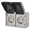 EMOS πρίζα τοίχου A1396.1, διπλή, Schuko, 250V/16A, IP44, γκρι | Εργαλεία | elabstore.gr