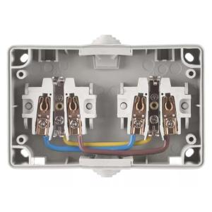 EMOS πρίζα τοίχου A1396.1, διπλή, Schuko, 250V/16A, IP44, γκρι | Εργαλεία | elabstore.gr