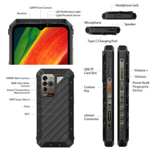 ULEFONE smartphone Power Armor 18, 5G, 6.58", 12/256GB, 9600mAh, μαύρο | Mobile Συσκευές | elabstore.gr