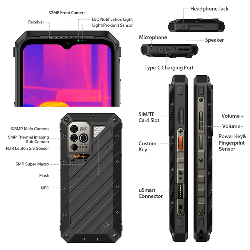 ULEFONE smartphone Power Armor 18T, 5G, 6.58" 12/256GB, 9600mAh, μαύρο | eLabstore.gr ULEFONE smartphone Power Armor 18T, 5G, 6.58" 12/256GB, 9600mAh, μαύρο | Mobile Συσκευές | elabstore.gr