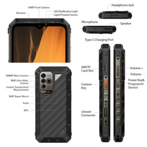 ULEFONE smartphone Power Armor 19, 6.58", 12/256GB, 9600mAh, μαύρο | Mobile Συσκευές | elabstore.gr