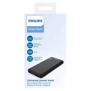 PHILIPS power bank DLP1810NB-62, 10000mAh, 2x USB, 2.1A, μαύρο | Αξεσουάρ κινητών | elabstore.gr