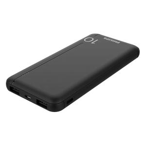 PHILIPS power bank DLP1810NB-62, 10000mAh, 2x USB, 2.1A, μαύρο | Αξεσουάρ κινητών | elabstore.gr