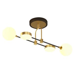 POWERTECH φωτιστικό οροφής HLL-0099, 2x E27 + 2x LED, μεταλλικό, χρυσό | Φωτισμός | elabstore.gr