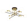 POWERTECH φωτιστικό οροφής HLL-0100, 4x E27 + 4x LED, μεταλλικό, χρυσό | Φωτισμός | elabstore.gr