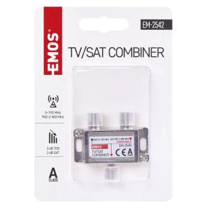EMOS TV/SAT combiner J0198, 5–2.400MHz, 3dB TER/2dB SAT | eLabstore.gr EMOS TV/SAT combiner J0198, 5–2.400MHz, 3dB TER/2dB SAT | Εικόνα & Ήχος | elabstore.gr