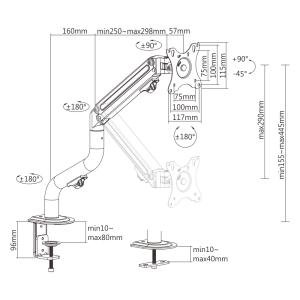 BRATECK βάση γραφείου LDT71-C012N, για οθόνη 17"-32", 8kg | Εικόνα & Ήχος | elabstore.gr