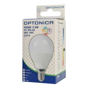 OPTONICA LED λάμπα G45 1402, 5.5W, 4500K, E14, 450lm | Φωτισμός | elabstore.gr