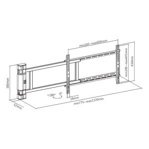 BRATECK επιτοίχια βάση PLB-M06H για οθόνη 32"-75, 50kg | Εικόνα & Ήχος | elabstore.gr