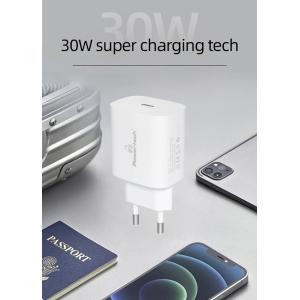 POWERTECH φορτιστής τοίχου PT-1044, USB & USB-C, PD QC3.0, 30W, λευκός | Αξεσουάρ κινητών | elabstore.gr