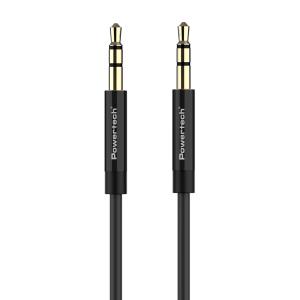 POWERTECH καλώδιο 3.5mm prime PTR-0087, AUX, 3 pin, copper, 2m, μαύρο | Καλώδια - Αντάπτορες | elabstore.gr