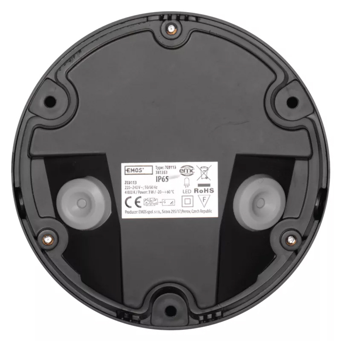 EMOS LED φωτιστικό τοίχου ZC0113, 3W, 100lm, 4000K, IP65, Φ135mm, γκρι | eLabstore.gr EMOS LED φωτιστικό τοίχου ZC0113, 3W, 100lm, 4000K, IP65, Φ135mm, γκρι | Φωτισμός | elabstore.gr