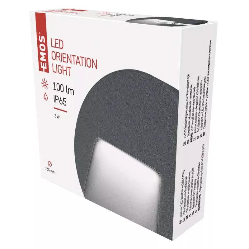 EMOS LED φωτιστικό τοίχου ZC0113, 3W, 100lm, 4000K, IP65, Φ135mm, γκρι | eLabstore.gr EMOS LED φωτιστικό τοίχου ZC0113, 3W, 100lm, 4000K, IP65, Φ135mm, γκρι | Φωτισμός | elabstore.gr