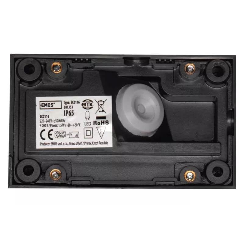 EMOS LED φωτιστικό τοίχου ZC0116, 1.5W, 95lm, 4000K, IP65, 10x6cm, γκρι | eLabstore.gr EMOS LED φωτιστικό τοίχου ZC0116, 1.5W, 95lm, 4000K, IP65, 10x6cm, γκρι | Φωτισμός | elabstore.gr