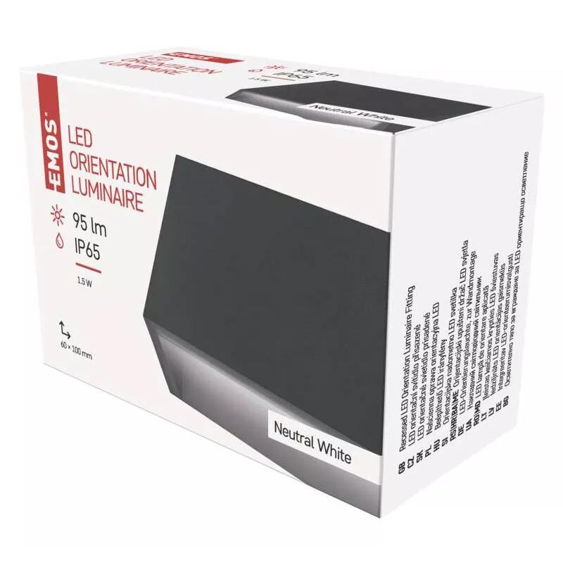 EMOS LED φωτιστικό τοίχου ZC0116, 1.5W, 95lm, 4000K, IP65, 10x6cm, γκρι | eLabstore.gr EMOS LED φωτιστικό τοίχου ZC0116, 1.5W, 95lm, 4000K, IP65, 10x6cm, γκρι | Φωτισμός | elabstore.gr