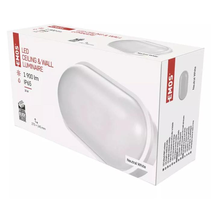 EMOS LED φωτιστικό τοίχου ZM3020, 20W, 1900lm, 4000K, IP65, λευκό | eLabstore.gr EMOS LED φωτιστικό τοίχου ZM3020, 20W, 1900lm, 4000K, IP65, λευκό | Φωτισμός | elabstore.gr