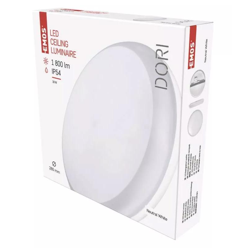 EMOS LED φωτιστικό οροφής ZM4311, 18W, 1800lm, 4000K, Φ28cm, λευκό | eLabstore.gr EMOS LED φωτιστικό οροφής ZM4311, 18W, 1800lm, 4000K, Φ28cm, λευκό | Φωτισμός | elabstore.gr