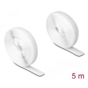 DELOCK αυτοκόλλητη ταινία τύπου Velcro 20919, 5m x 20mm, λευκή | Εργαλεία | elabstore.gr