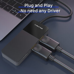 CABLETIME Splitter DisplayPort σε 3x DisplayPort DMDF3, 8K, 0.15m, μαύρο | Καλώδια - Αντάπτορες | elabstore.gr