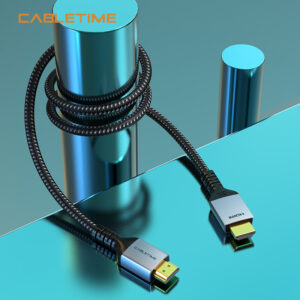CABLETIME καλώδιο HDMI 2.1 HM8K, 28AWG, 8K/60HZ, 1m, μαύρο | Καλώδια - Αντάπτορες | elabstore.gr