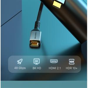 CABLETIME καλώδιο HDMI 2.1 HM8K, 28AWG, 8K/60HZ, 1m, μαύρο | Καλώδια - Αντάπτορες | elabstore.gr
