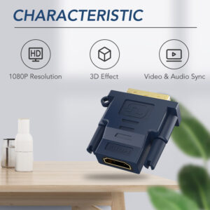 CABLETIME αντάπτορας HDMI σε DVI 24+1 AV599, with Ring, 1080p, μπλε | Καλώδια - Αντάπτορες | elabstore.gr