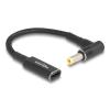 DELOCK καλώδιο τροφοδοσίας 60040, USB-C σε 5.5x2.5mm, 15cm, μαύρο | Αξεσουάρ για Laptop | elabstore.gr