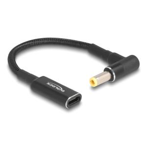DELOCK καλώδιο τροφοδοσίας 60040, USB-C σε 5.5x2.5mm, 15cm, μαύρο | Αξεσουάρ για Laptop | elabstore.gr