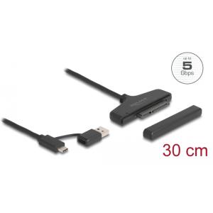 DELOCK αντάπτορας USB/USB-C σε SATA 61042 για 2.5" HDD/SSD, 6Gbps | Συνοδευτικά PC | elabstore.gr