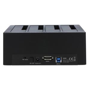 DELOCK docking station 64063, clone function, 4x HDD/SSD 6Gb/s, μαύρο | Συνοδευτικά PC | elabstore.gr