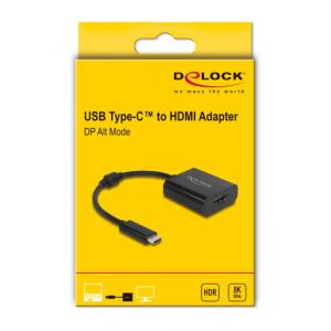 DELOCK αντάπτορας USB-C σε HDMI 64175, 8K/30Hz, HDR, μαύρος | Καλώδια - Αντάπτορες | elabstore.gr
