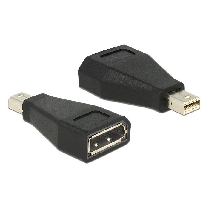 DELOCK αντάπτορας mini DisplayPort σε DisplayPort 65238, 4K, μαύρος | Καλώδια - Αντάπτορες | elabstore.gr