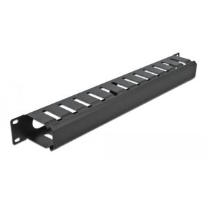 DELOCK cable management 66550 για rack 19"/1U, μαύρο | Εξοπλισμός IT | elabstore.gr