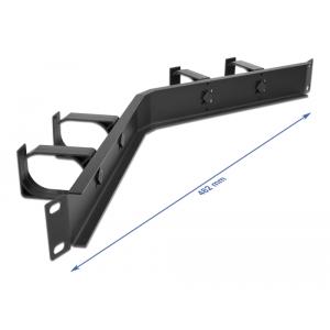 DELOCK cable management 66667, rack 19"/1U, 4x γάντζοι, γωνιακό, μαύρο | Εξοπλισμός IT | elabstore.gr