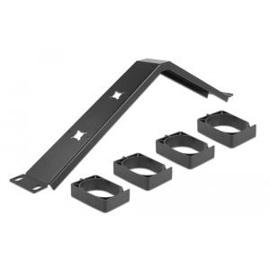 DELOCK cable management 66667, rack 19"/1U, 4x γάντζοι, γωνιακό, μαύρο | Εξοπλισμός IT | elabstore.gr