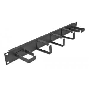 DELOCK cable management 66848 για rack 19"/1U, 5x γάντζοι, μαύρο | Εξοπλισμός IT | elabstore.gr