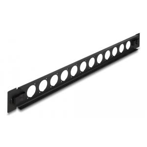 DELOCK D-Type patch panel 66900, 19"/1U, 12x ports, μαύρο | Εξοπλισμός IT | elabstore.gr