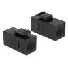 DELOCK Keystone module RJ45 86381, θηλυκό σε θηλυκό, Cat 6 UTP, μαύρο | Εξοπλισμός IT | elabstore.gr