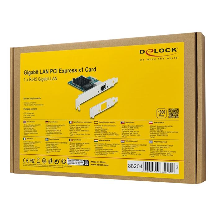 DELOCK κάρτα επέκτασης PCIe x1 σε 1x RJ45 Gigabit 88204, 1000Mbps | eLabstore.gr DELOCK κάρτα επέκτασης PCIe x1 σε 1x RJ45 Gigabit 88204, 1000Mbps | Δικτυακά | elabstore.gr