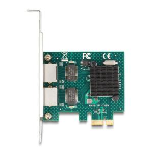 DELOCK κάρτα επέκτασης PCIe x1 σε 2x RJ45 Gigabit 88205, 1000Mbps | Δικτυακά | elabstore.gr