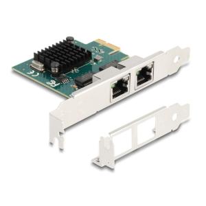DELOCK κάρτα επέκτασης PCIe x1 σε 2x RJ45 Gigabit 88205, 1000Mbps | Δικτυακά | elabstore.gr