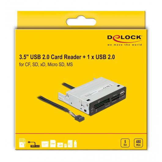 DELOCK USB 9-pin card reader 91708, CF/SD/XD/MS/Micro SD/USB, 3.5" bay | eLabstore.gr DELOCK USB 9-pin card reader 91708, CF/SD/XD/MS/Micro SD/USB, 3.5" bay | Συνοδευτικά PC | elabstore.gr