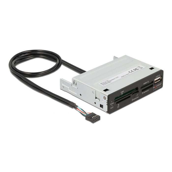 DELOCK USB 9-pin card reader 91708, CF/SD/XD/MS/Micro SD/USB, 3.5" bay | eLabstore.gr DELOCK USB 9-pin card reader 91708, CF/SD/XD/MS/Micro SD/USB, 3.5" bay | Συνοδευτικά PC | elabstore.gr
