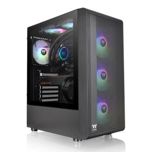 THERMALTAKE PC case mid tower S200 TG ARGB, 460x210x395mm, 3x fan, μαύρο | PC & Αναβάθμιση | elabstore.gr